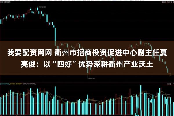 我要配资网网 衢州市招商投资促进中心副主任夏亮俊：以“四好”优势深耕衢州产业沃土