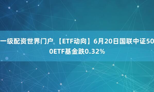 一级配资世界门户 【ETF动向】6月20日国联中证500ETF基金跌0.32%