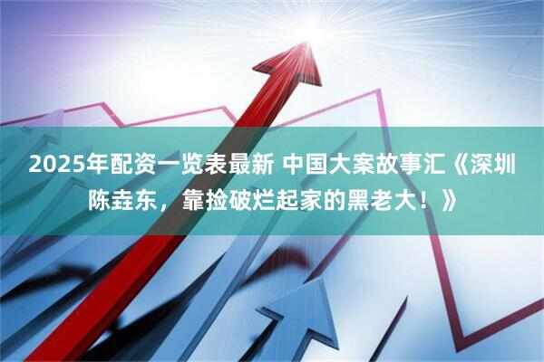 2025年配资一览表最新 中国大案故事汇《深圳陈垚东，靠捡破烂起家的黑老大！》